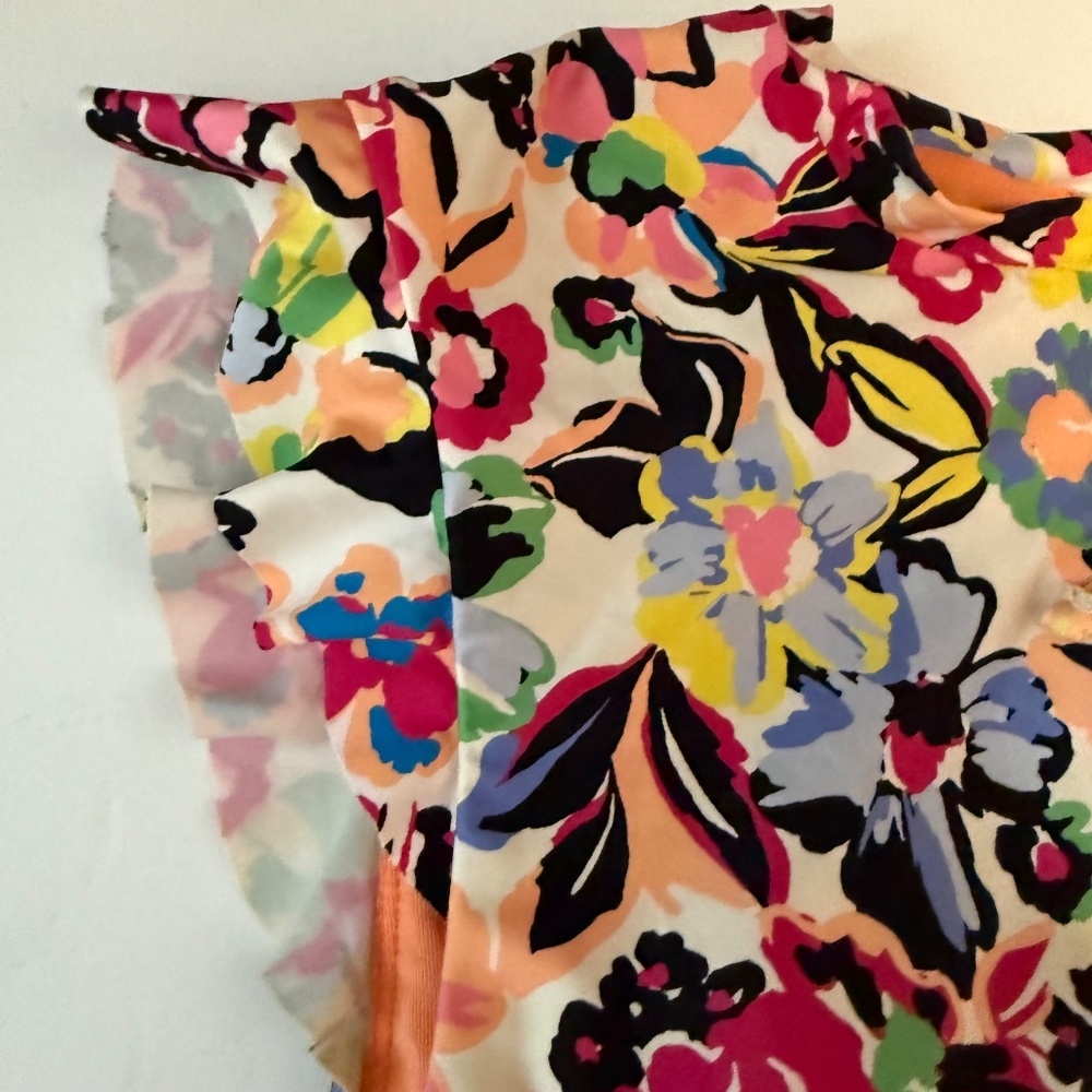 Anne Cole Sun Blossom Flutter Sleeve Zip Up One Piece Swimsuit Size 8 - Picture 5 of 14